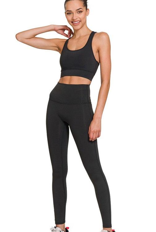 Athletic Racerback Tank Top & Leggings Set